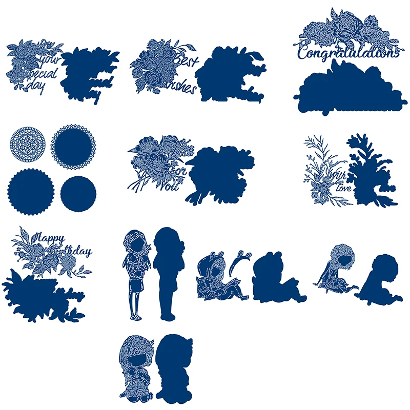 

Little Girl and Flower Matching Series Cutting Dies Matchable Special Paper for Diy Scrapbooking Ablum Photo Cards New 2020