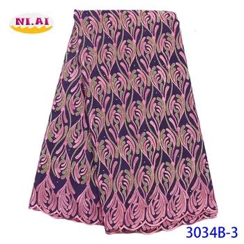 

NIAI African Cotton Lace Fabric Fashion Swiss Voile Lace In Switzerland 2019 High Quality Dry Lace Fabric For Dress XY3034B-3