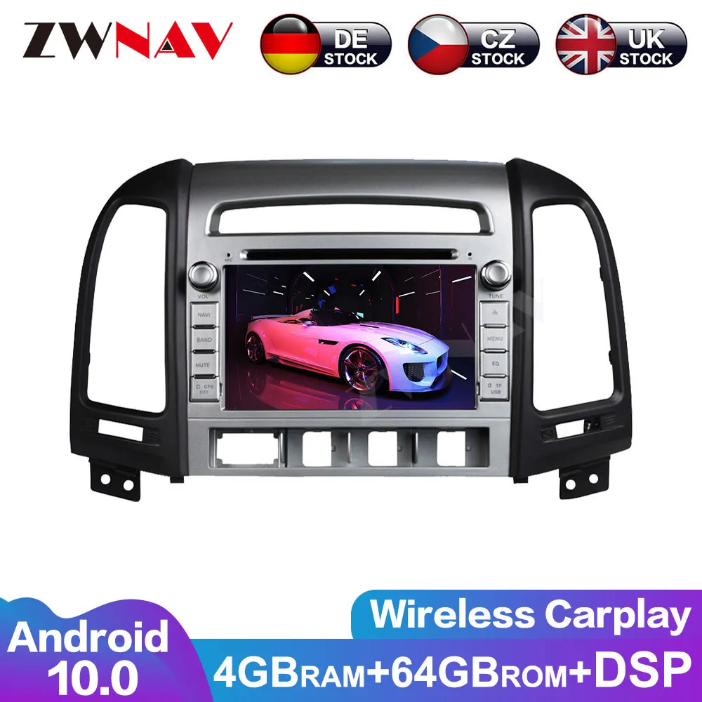 

Android 10 IPS экран PX6 DSP для Hyundai Santa Fe 2006-2012 автомобильный DVD GPS мультимедийный плеер головное устройство радио Navi Audio Stereo