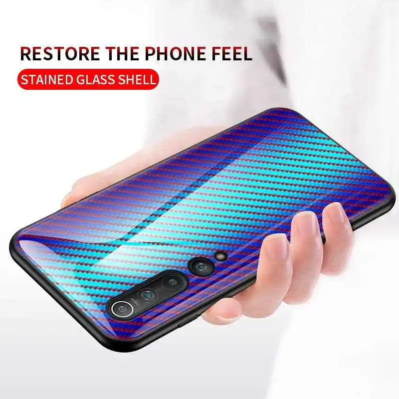 

Joomer Fiber Pattern Glass Case For Xiaomi Mi 10 9 Pro 9 8 SE 9T 8 Lite 8x 8 Youth Phone Case Cover