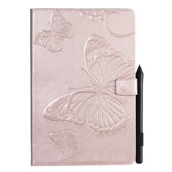 

Embossed Butterfly Case For Samsung Galaxy Tab S5e T720 SM-T720 Flip Card Slot Stand Tablet TPU+PU Leather Business Tablet Cover