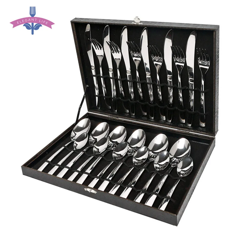 US $27.08 24pcs Cutlery Set Dinner Set Tableware 1810 Stainless Steel Gold Silver Rainbow Black Dropshiping Us Pl Es Be Ru Il Shipping