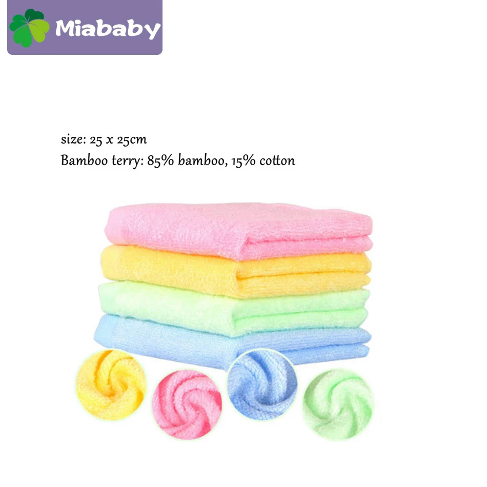 Miababy (8 шт./лот) Бамбуковые махровые салфетки для кормления детей полотенца лица