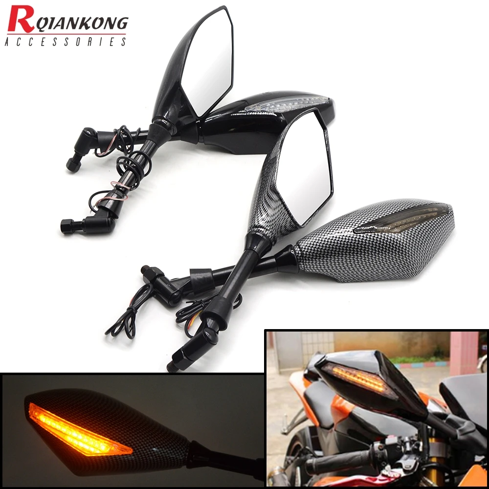 Мотоцикл светодиодный поворотник зеркало заднего вида для KAWASAKI NINJA 6R 9R 650R 250R 636/Yamah YZF R1 R6 R6S/SUZUKI GSXR 600 750 1000