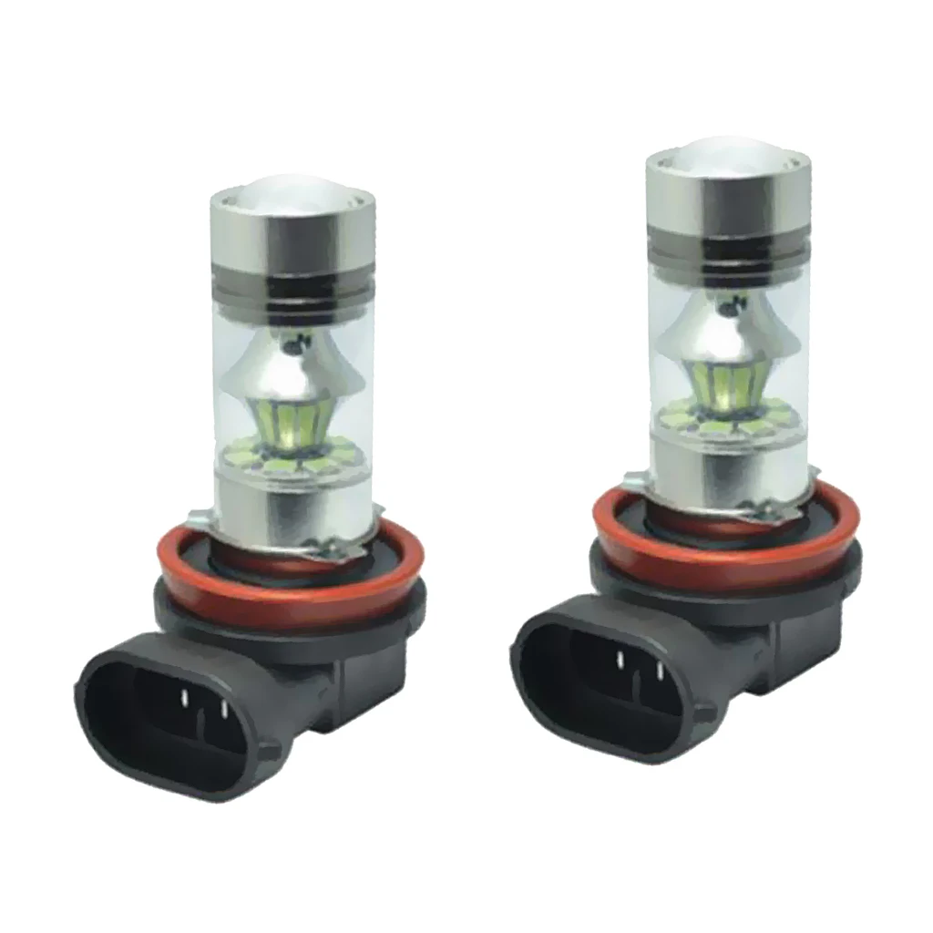 2 Piece H11 H8 100W LED 8000K ICE BLUE 2323 Projector Fog Driving Light Bulb