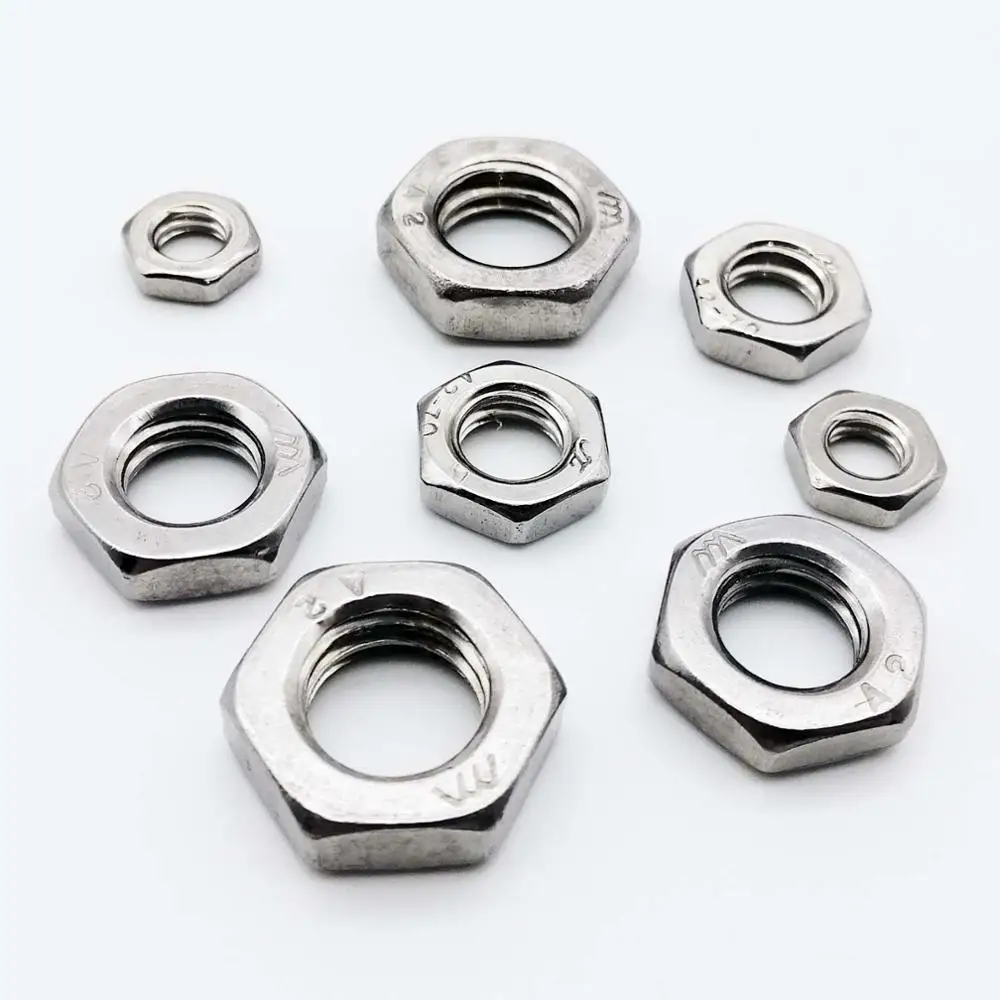 DIN 439-20 PACK Hexagon Half Nut Stainess Steel A2 M5 5mm 