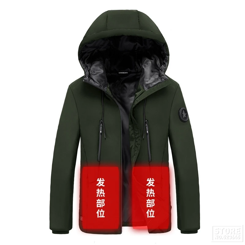 S9-041-Army Green Новая мотоциклетная куртка мужская с USB инфракрасным подогревом куртка для верховой езды мото осень зима электрическая теплая одежда с капюшоном - Color: S9-041-Army Green