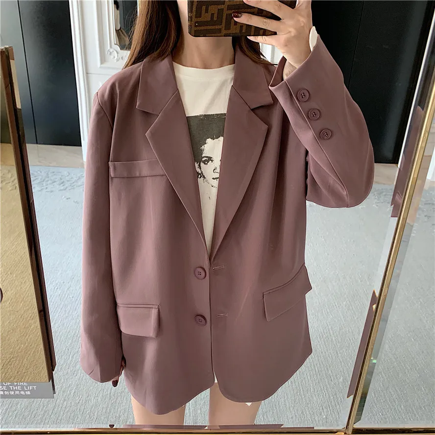 

Photo Shoot South Korea Early Spring New Style Elegant Two-Button Suit Jacket 3-Color