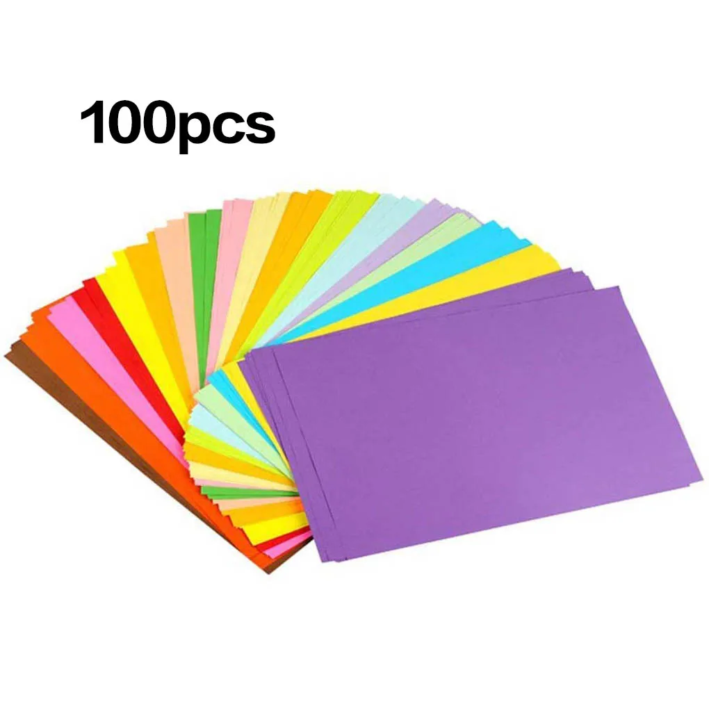 100Pcs Colored A4 Copy Paper Crafting Decoration Paper 10 Different Colors for DIY Art Craft