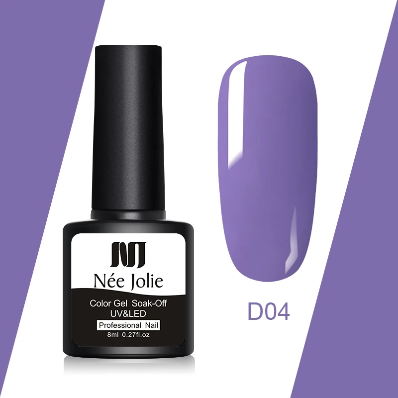 NEE JOLIE 8 мл Гель-лак Длительное замачивание уф Гель-лак для ногтей One-shot Nail Art beauty декоративный гель лак 48 цветов - Цвет: D04