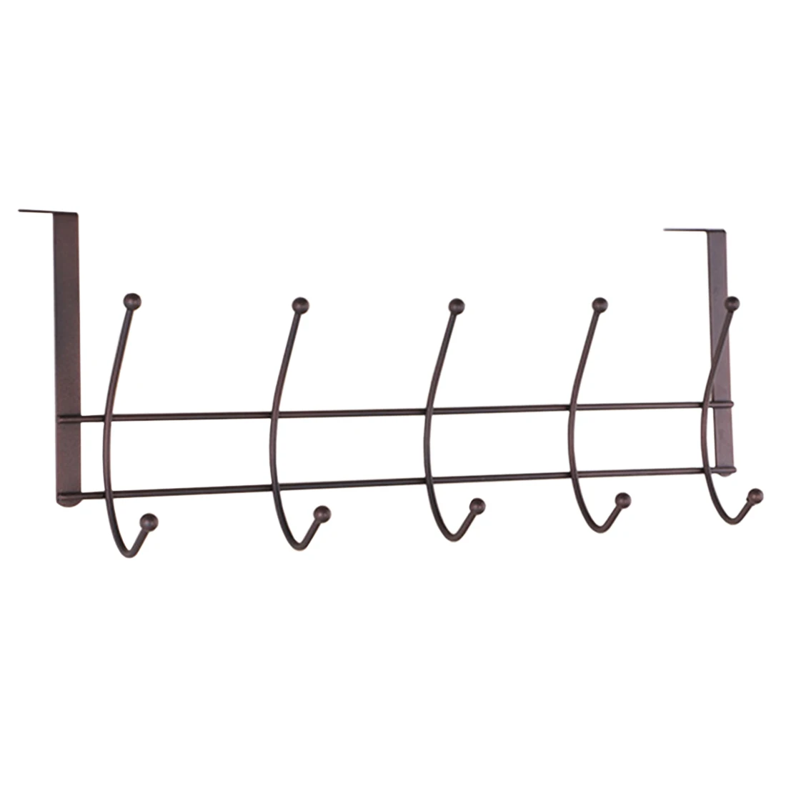 Back Door Hanging Hook Coat Hooks Metal Storage Hanger Rack for Clothes- Black Bronze