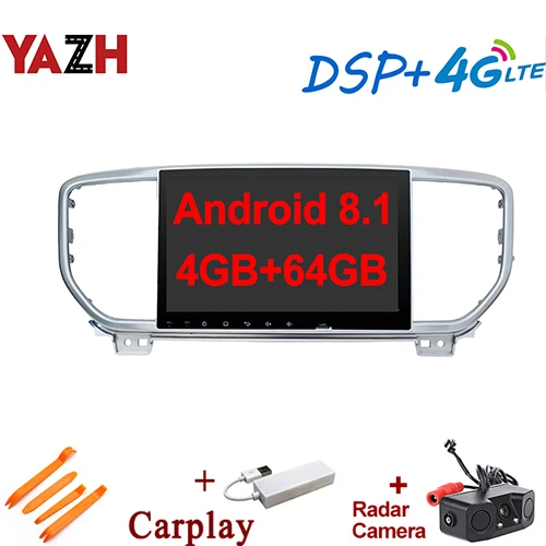 YAZH 9," ips Android 8,1 авто радио плеер для KIA Sportage с 4 Гб 64 Гб Восьмиядерный gps дисплей Bluetooth 5,0 зеркальная ссылка - Цвет: carplay and camera