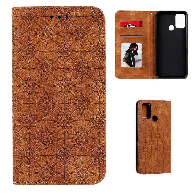 Чехол для Honor 9A Роскошный кожаный флип-чехол с отделением карт ударопрочный чехол