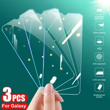  3Pcs Protective Glass on For Samsung Galaxy A10 A20 A30 A40 A50 A60 A70 A80 A90 M40 M30 M20 M10 Full Cover Tempered Glass Film 
