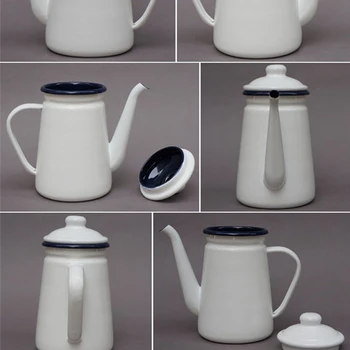 

1.1L Enamel Coffee Pot Hand Tea Kettle Induction Cooker Gas Stove Universal