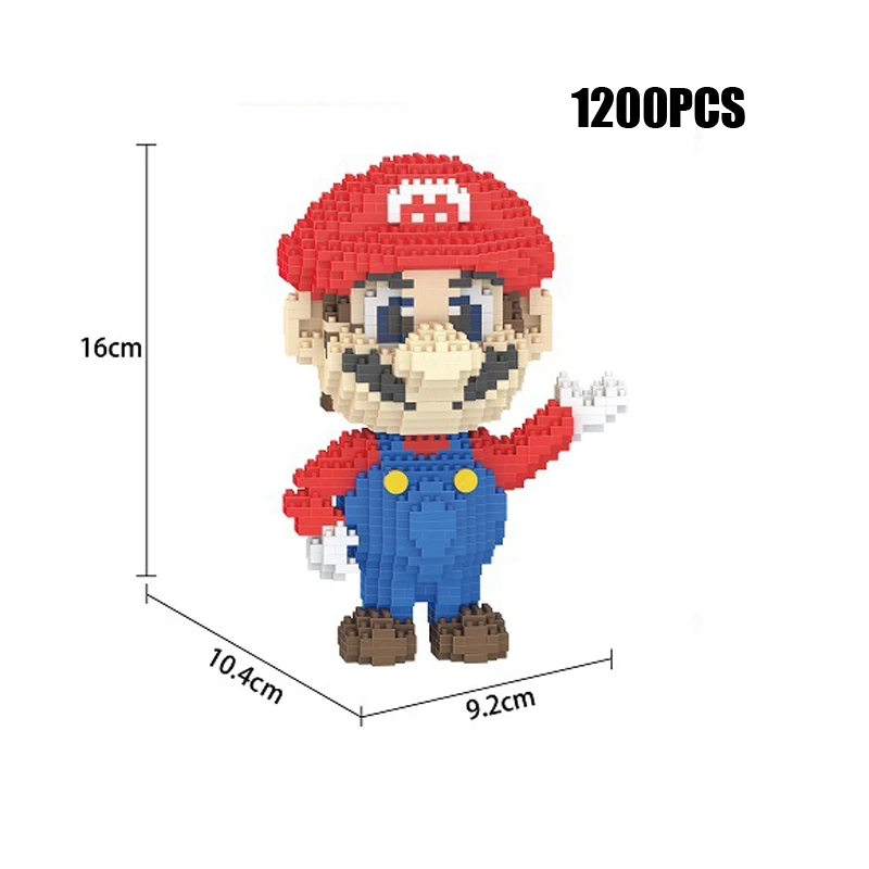 Классическая игра super mario bros Рисунок микро алмазный строительный блок пчела Wario Yoshi Waluigi Luigi nanobricks игрушки