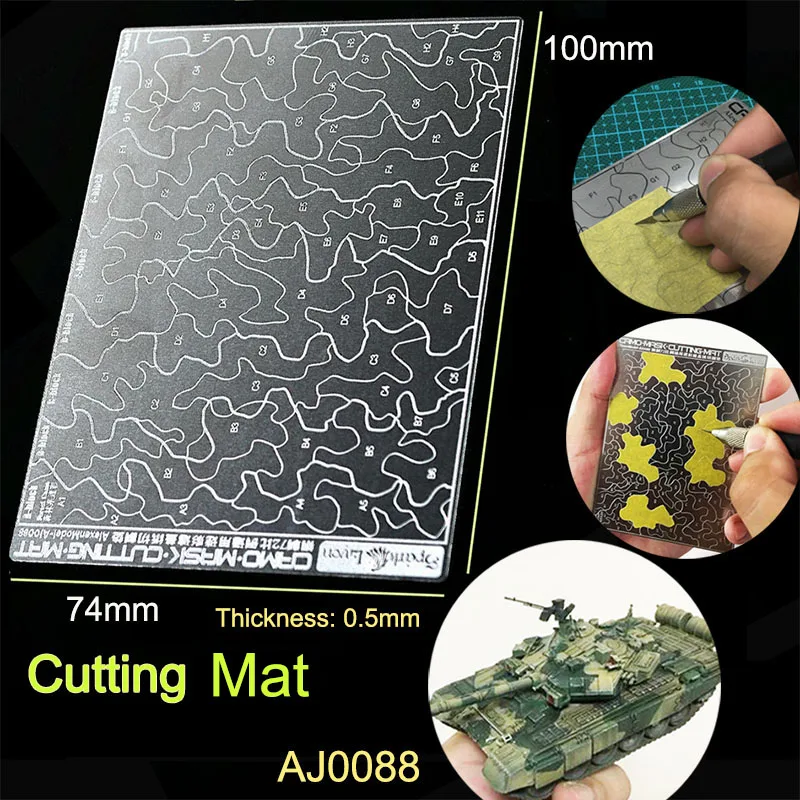 AJ0088 Stainless Steel Military Nodel Forest Desert Camouflage Cover Paper Cutting Mat 1/72  1/100 90x50mm 2
