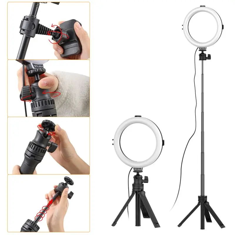 Anel de Luz com Suporte Luz para Youtube Vijim Tripé Anel Luz Selfie Cores Vídeo Tik Tok k9 Rgb Led - Image 3