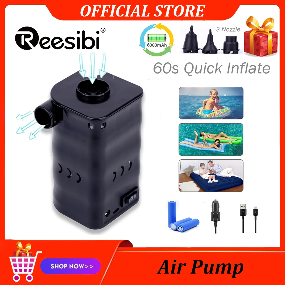 Reesibi – pompe à Air électrique AP6, gonfleur rapide pour matelas de  bateau, balle de Yoga, flotteur de piscine, jouets, pompe Rechargeable  6000mAh - AliExpress