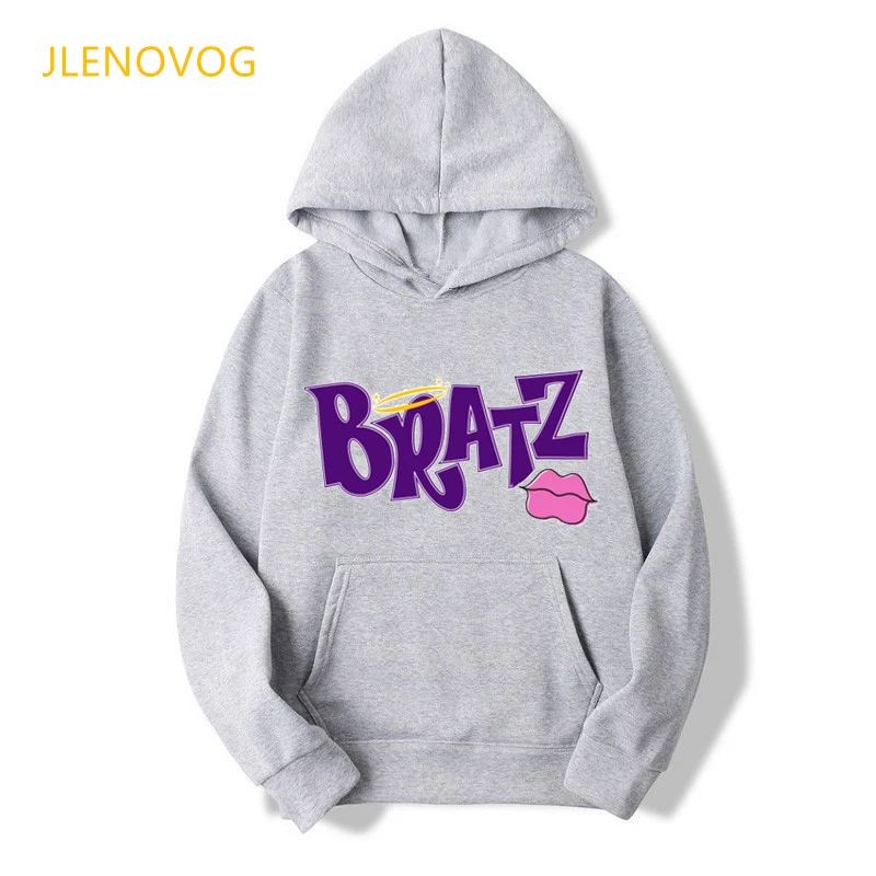 

Fashion Bratz print hoodies women vogue funny kpop sudadera mujer plus velvet thick ening coat sping autumn winter streetwear