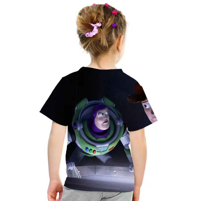 Популярный аниме История игрушек 3D estampado Nio moda nios desgaste amaderado Cool abrigo camiseta Buzz Lightyear nios ropacortamanga