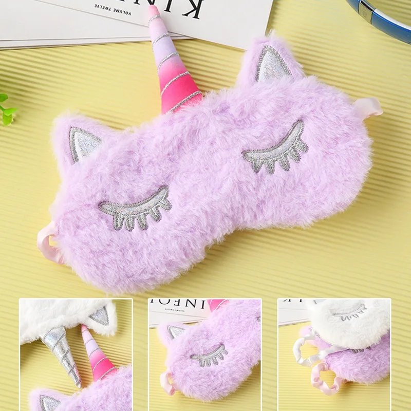 

2018 Cute Face Unicorn Eye Mask Eyeshade Shading Sleep Cotton Goggles Eye Mask Sleep Mask Eye Cover Health Care