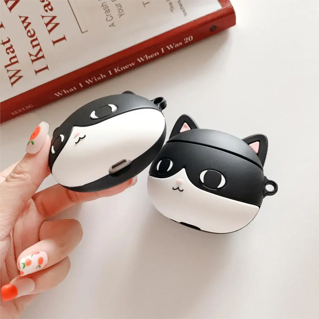 3D кожухи головных телефонов для AirPods 2 Чехол милый рыба кошка собака медведь мультфильм для Apple Air Pods защитный чехол для наушников