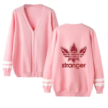 Хип-хоп повседневные странные вещи с v-образным вырезом мужской свитер-кардиган/женский свитер с принтом странные вещи navyblue повседневные топы