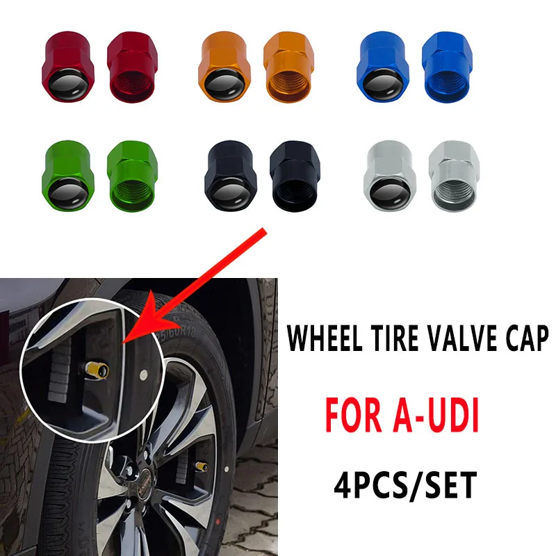4pcs Wheel Tire Valve Stem Caps Cover Wheel Tire Valve Cap For Audi b5