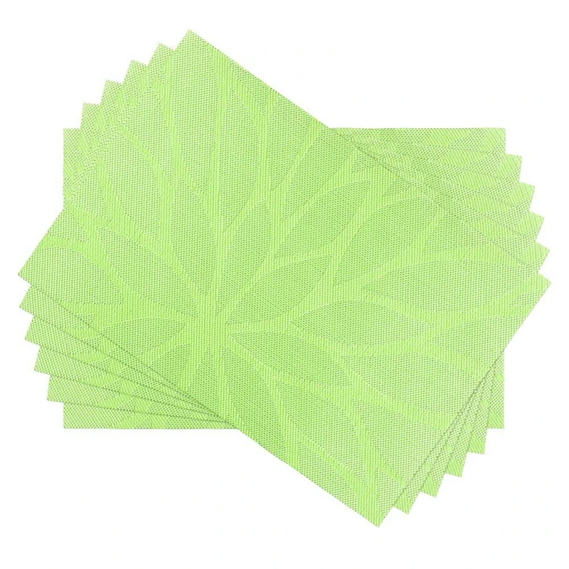 Продвижение- подстилки Crossweave PVC подстилки грязестойкие настольные коврики для кухонный столовый набор из 6(зеленый