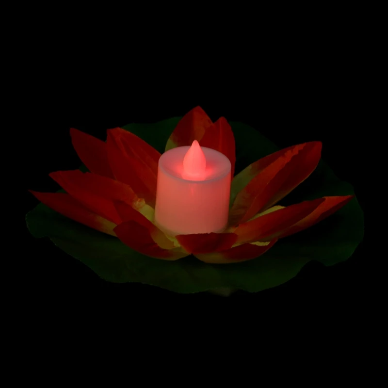 

LED Floating Lotus Flower Lamps On Water Swimming Pool Garden Decoration Light
