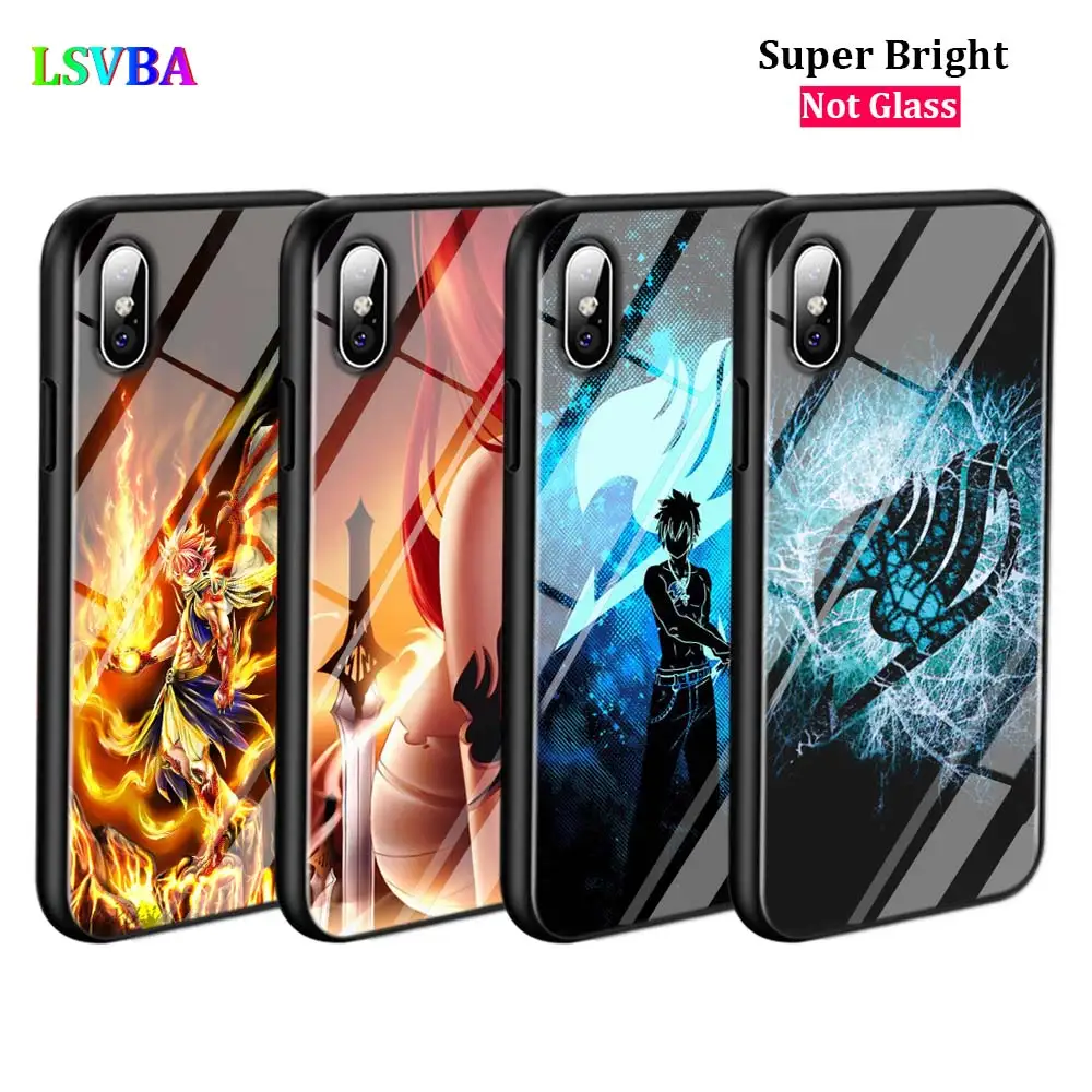 Black Cover Anime Fairy Tail for iPhone 11 11Pro X XR XS Max 8 7 6 6S Plus 5S 5 SE Glossy Phone Case | Мобильные телефоны и