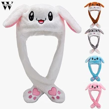 Зимняя шапка унисекс, милая модная плюшевая шапка с вышивкой из мультфильма, шапка с заячьими ушками, теплая шапка с милым Кроликом, плюшевая детская шапка D26