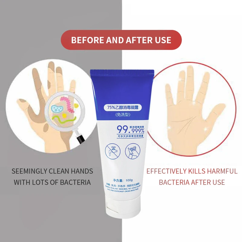 

Quick-drying Disposable Hand Gel Antibacterial 75% Ethanol Disinfecting Hand Sanitizer Gel 100g