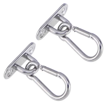 

2 PCS M5 Ceiling Wall Mount Brackets Hammock Sandbag Yoga Hooks Turnbuckle Trapeze Fixed Hanger with 2 PCS Swing Hooks