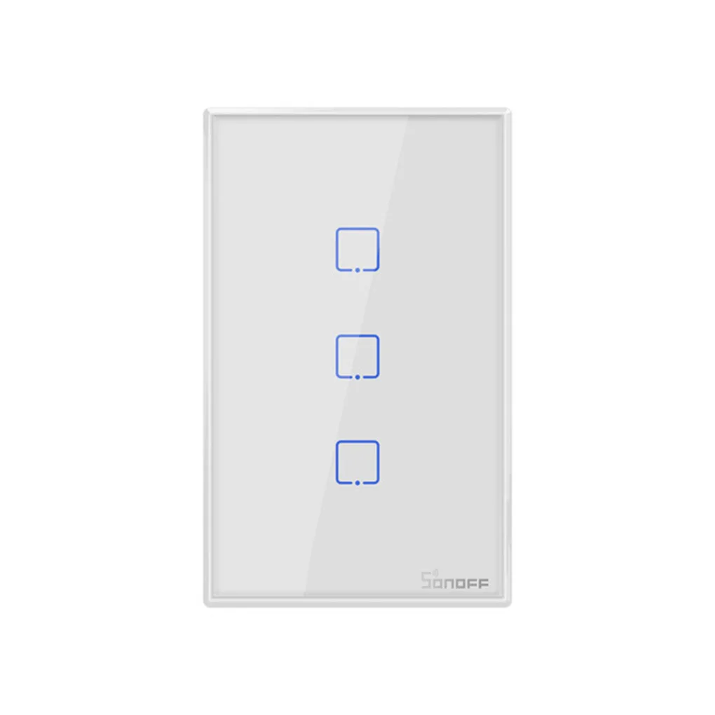 Интеллектуальный выключатель света SONOFF T2US TX Smart Wifi сенсорный настенный светильник Панель переключения умный дом 1/2/3 433 RF/Голосовое управление/приложение Управление нам Стандартный
