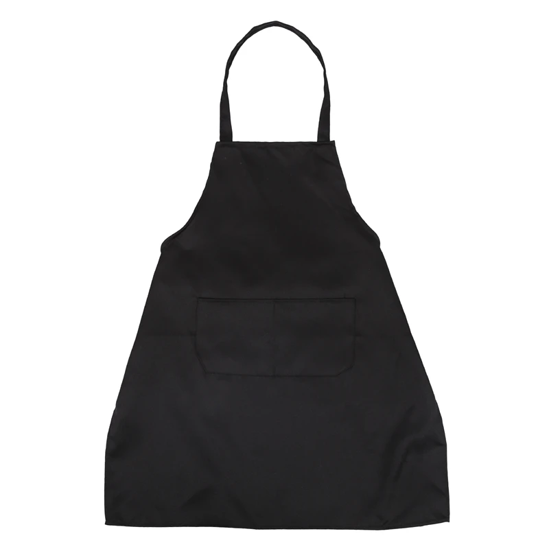 New Unisex 2 Pocket Black Kitchen Apron Bib, One Size in Medium
