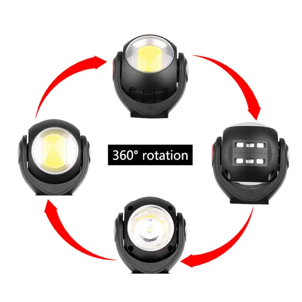 Hobbylan водонепроницаемый Вращающийся на 360 градусов T6 светодиодный фонарь вспышка светильник с магнитом COB рабочий светильник белый светильник красный светильник