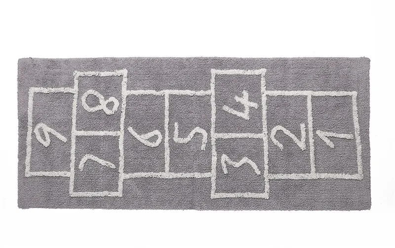 INS Nordic Cotton Checkers Tapete Infantil Decorative Mat 75*180cm Play Mat for Kids Nordic Decor Carpet Fotografia Photo Props - Цвет: Gray