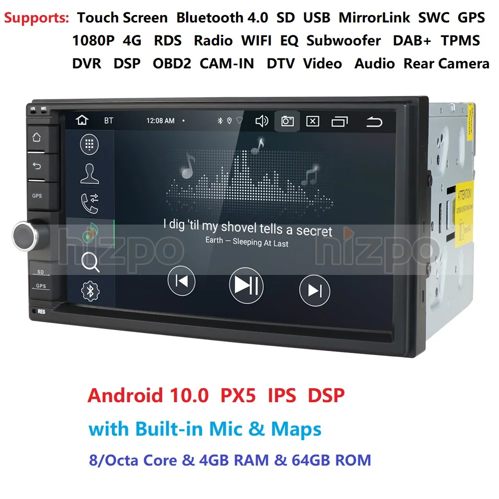 Octa Core Car NO DVD Radio Universal Android 10.0 Car Multimedia Player Stereo GPS Navigation 2DIN