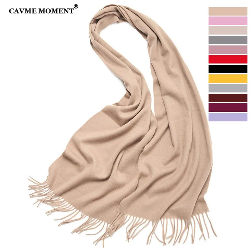 

CAVME 2019 Pure Wool Scarf Solid Color Men's Basic Long Scarvs for Lovers Gift CUSTOM LETTER 40*200cm