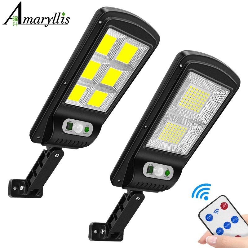 120/98 led Solar Lights Outdoor Wireless COB Solar Motion Sensor Security Lamp with 3