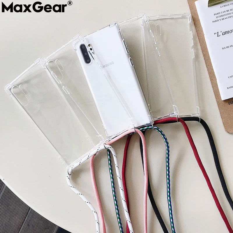 Прозрачный чехол с ремешком через плечо для iPhone 11 Pro X XR XS Max 8 7 6 6S Plus ремешок на шею
