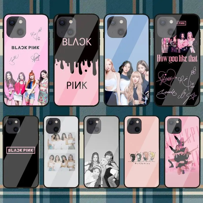 Kpop-BLACKPINKs-Girls Phone Case For iPhone13 12 Mini 11 Pro XS Max X XR 7 8 Plus Glass Shell | Мобильные телефоны и