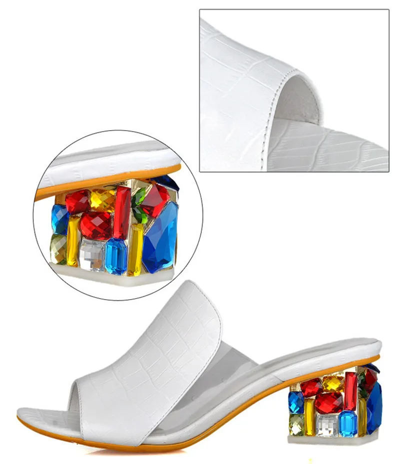 Fashion Crystal Thick Heel Summer Beach Sandals Women 2020 New Peep Toe Women High Heel Sandals Platform Women Shoes VT837 (3)