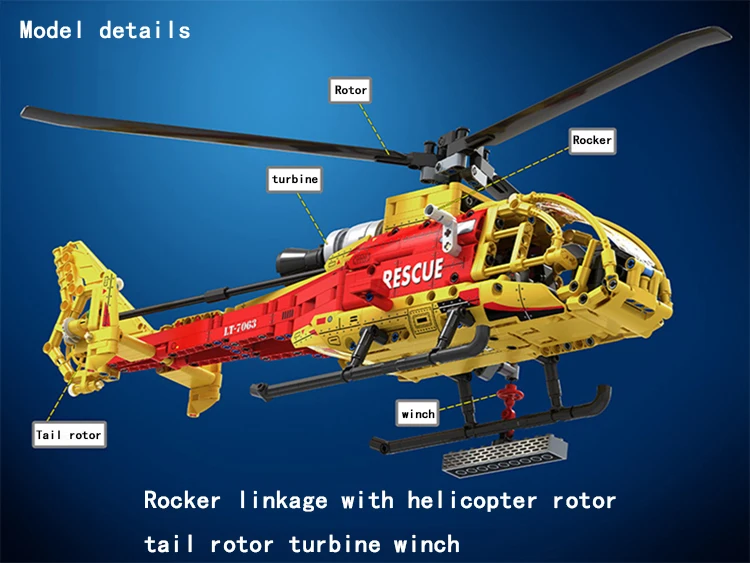 Duiker вертолет 663 шт. техника MOC автомобиль создатель город строительные блоки кирпичи Сборная модель игрушки для детей Подарки для мальчиков