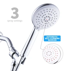 SOGNARE Shower Heads High Pressure Bathroom Accessories 3 Function Spray Self Cleaning Anti-Clogging Nozzles Pommeau De Douche