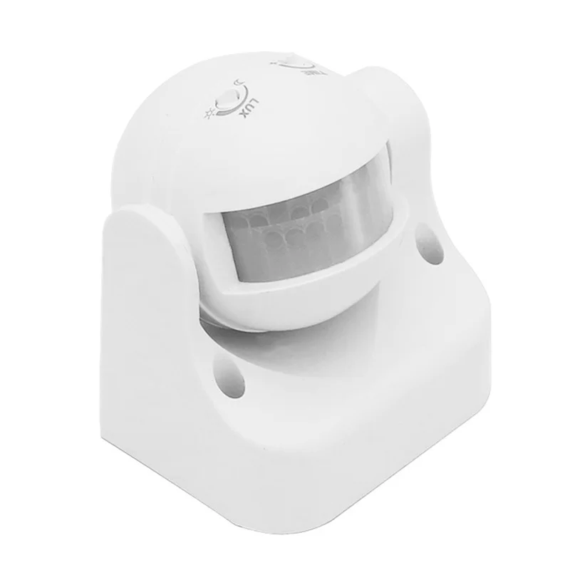 Sensor de movimiento por infrarrojos PIR, interruptor de movimiento máximo 12m 50Hz 3-2000LUX 180-220 V AC, para exteriores, 240 °