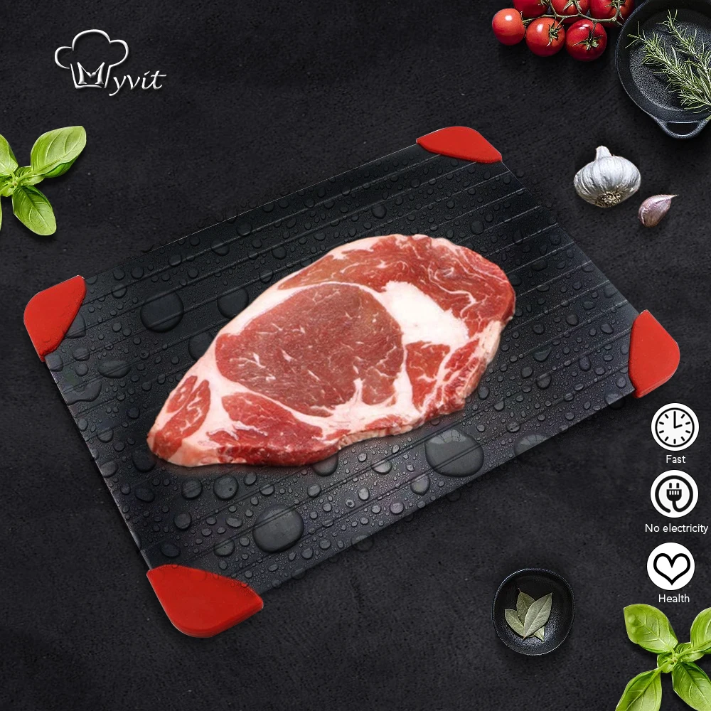 Fast Defrosting Tray for Frozen Meat Rapid and Safer Way of Thawing Food Defroster Plate Thaw by Miracle Natural Heating