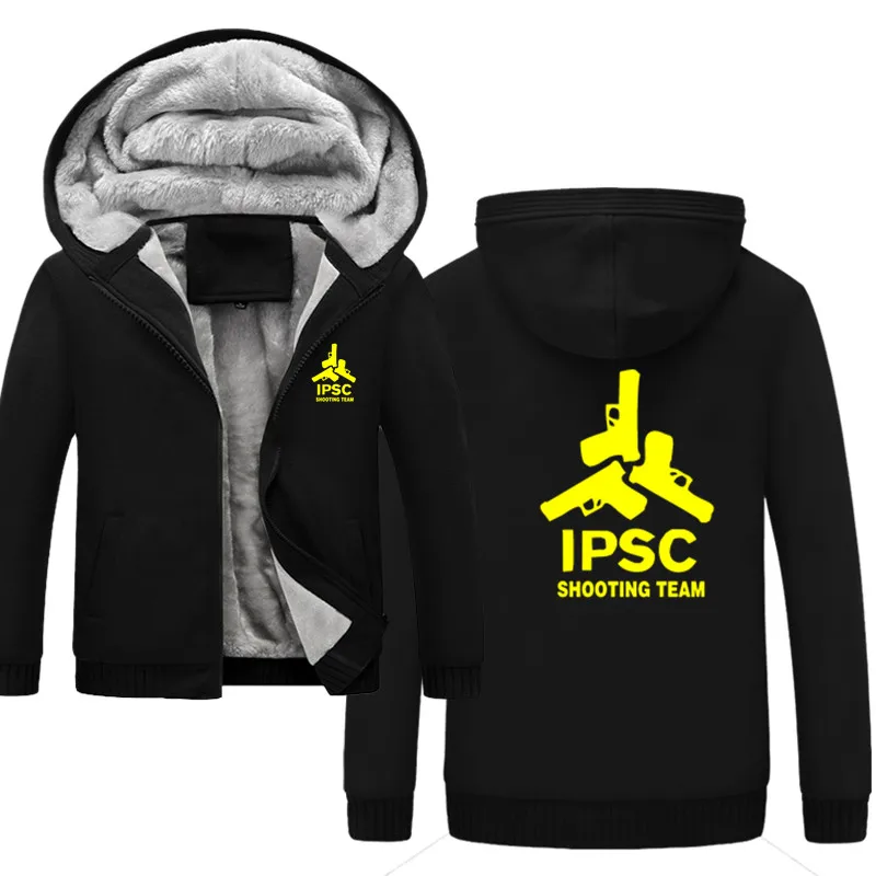 IPSC осенне-зимние куртки Толстовка Мужская модная уличная одежда флисовая толстовка мужская спортивная одежда модный пиджак - Цвет: black